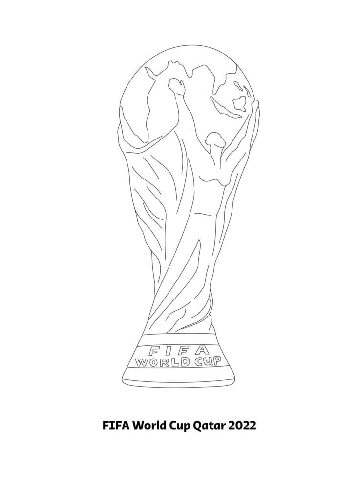 qatar 2022 fifa world cup line art vector