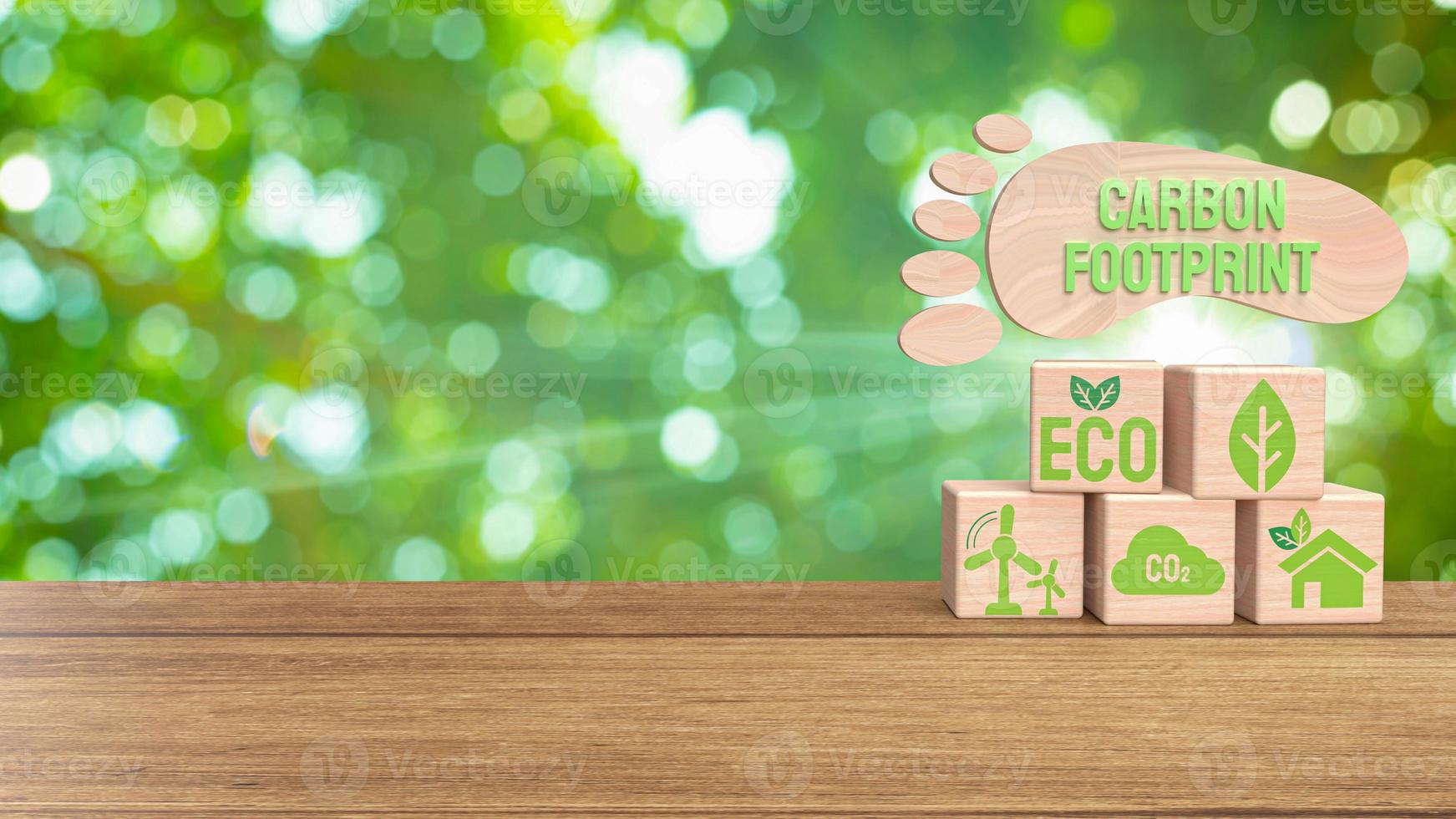 The  carbon footprint for eco concept 3d rendering photo