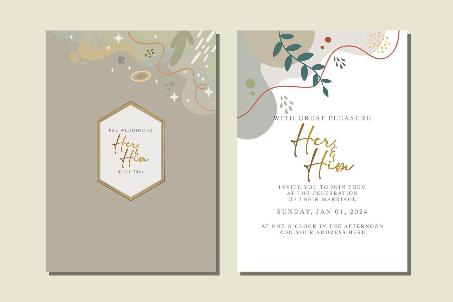 beautiful flowers wedding invitation card vector
