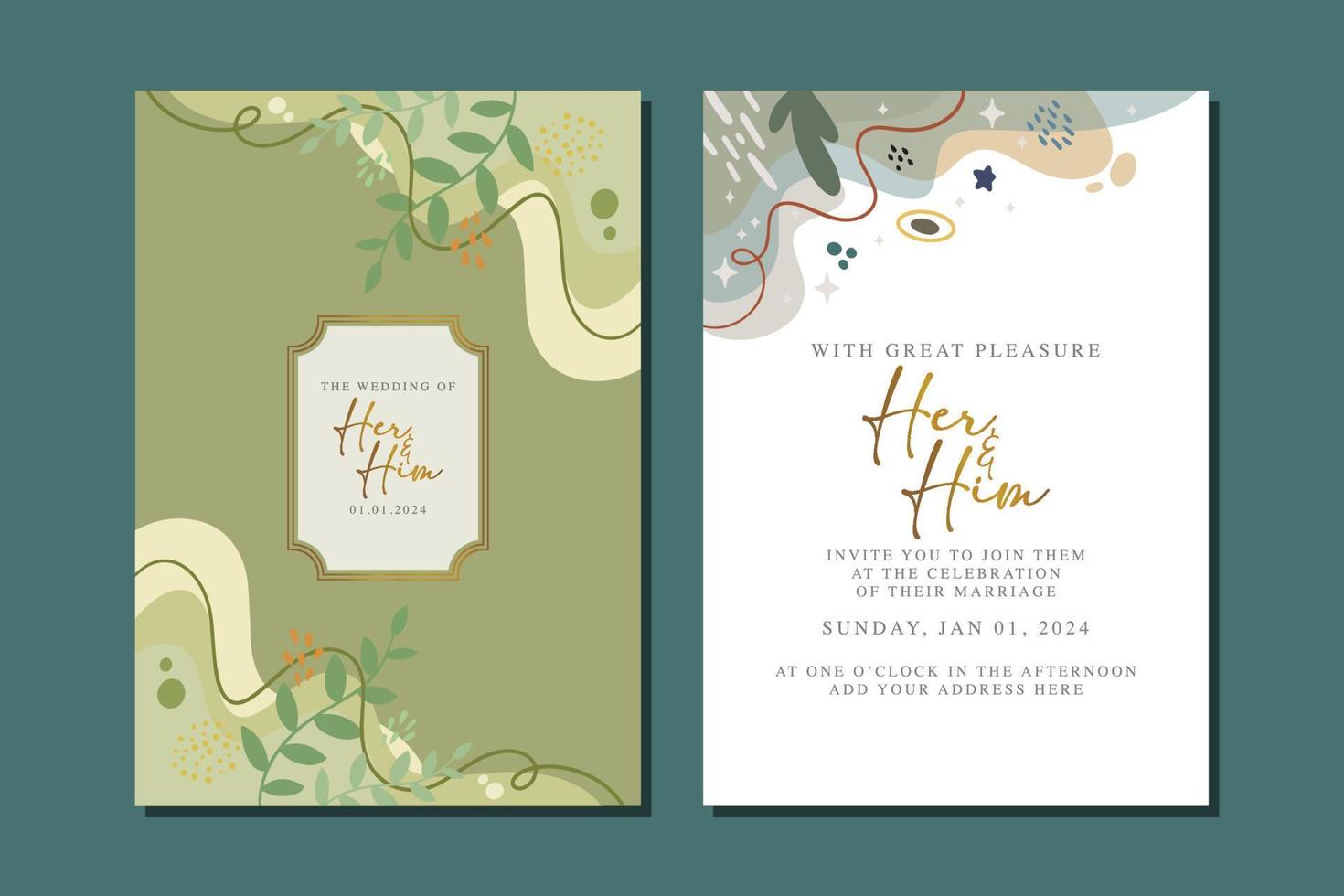 beautiful flowers wedding invitation card vector