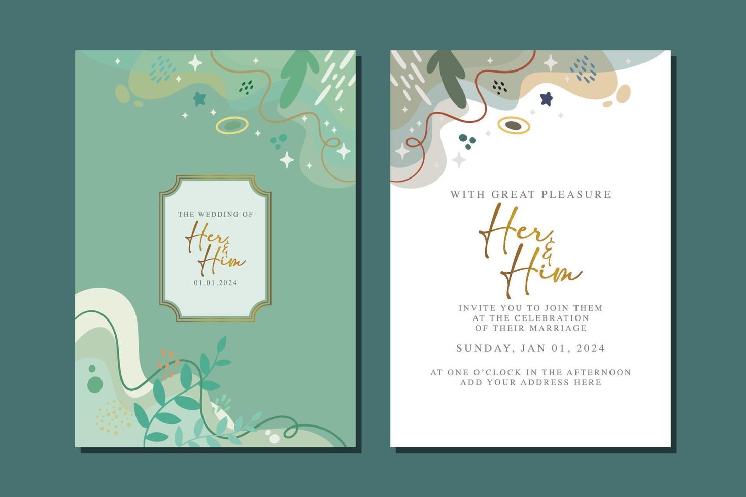 beautiful flowers wedding invitation card vector