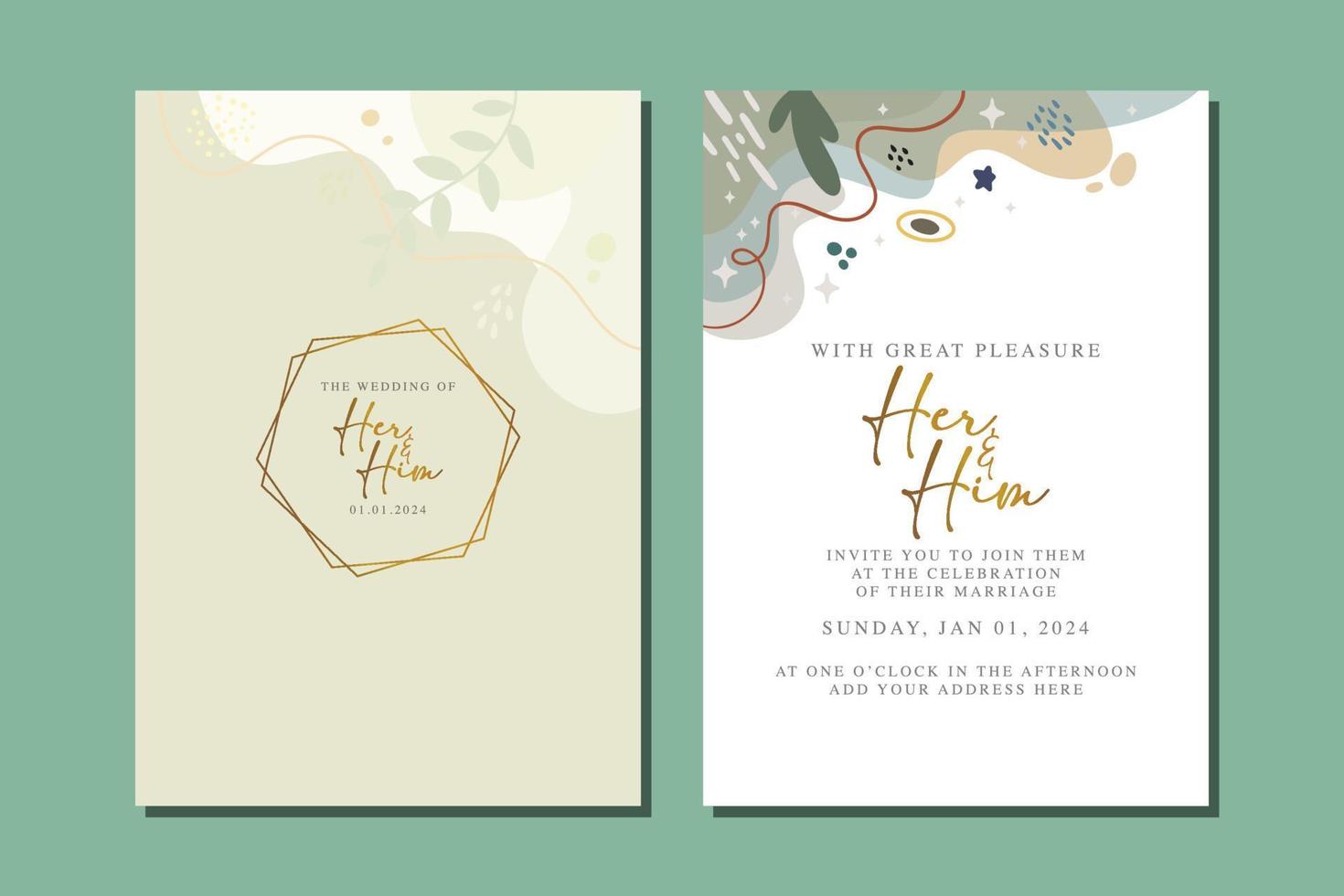 beautiful flowers wedding invitation card vector