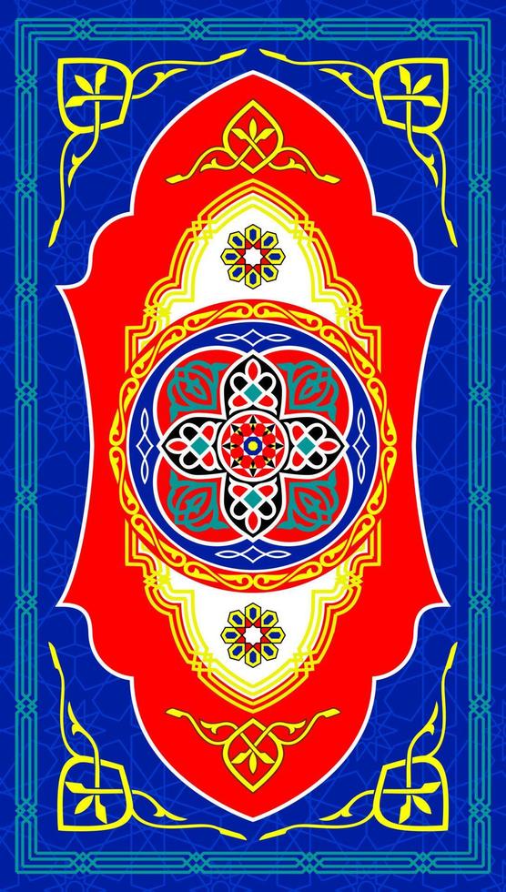 Blue Vector Illustration of Ramadan Designs Fabric