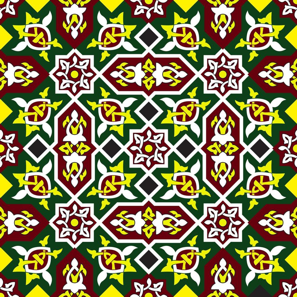 Green Vector Illustration of Ramadan Designs Fabric