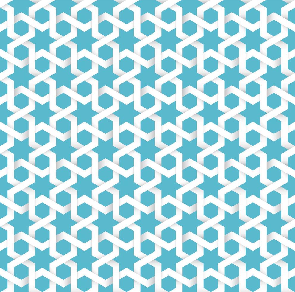 Blue Vector Illustration of Islamic Design Stars