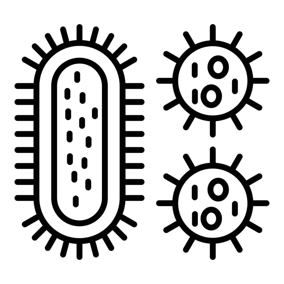 estilo de icono de bacterias y virus vector