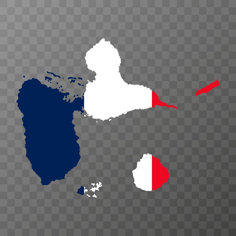 Guadeloupe islands Map. Region of France. Vector illustration.