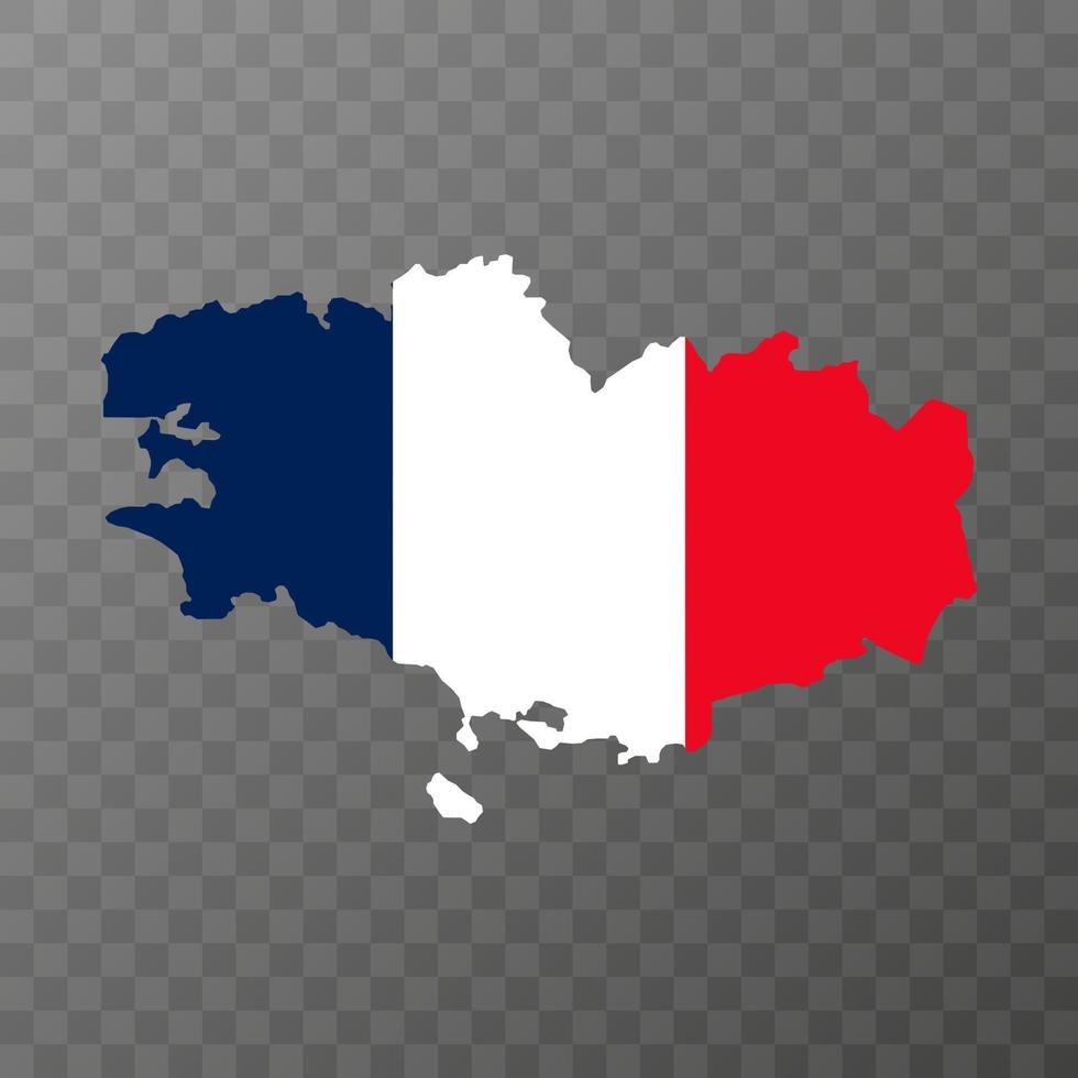 Bretagne Map. Region of France. Vector illustration.