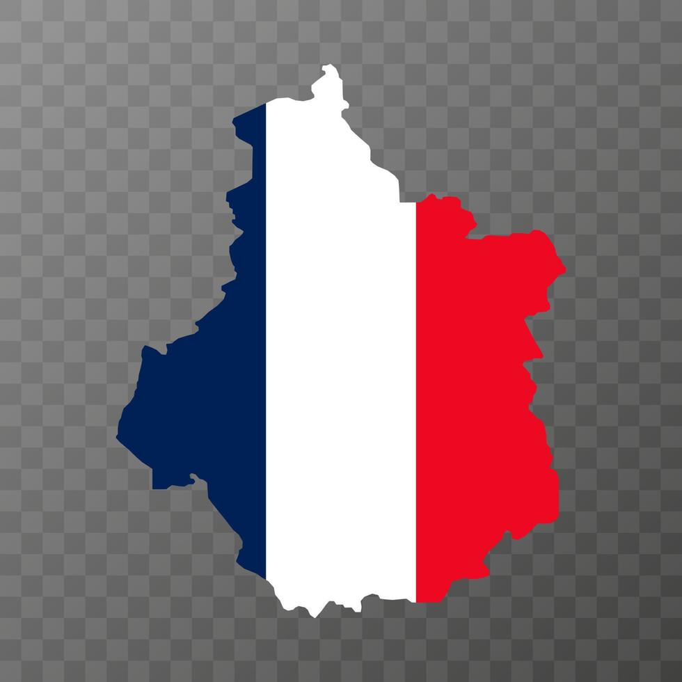 Centre Val de Loire Map. Region of France. Vector illustration.