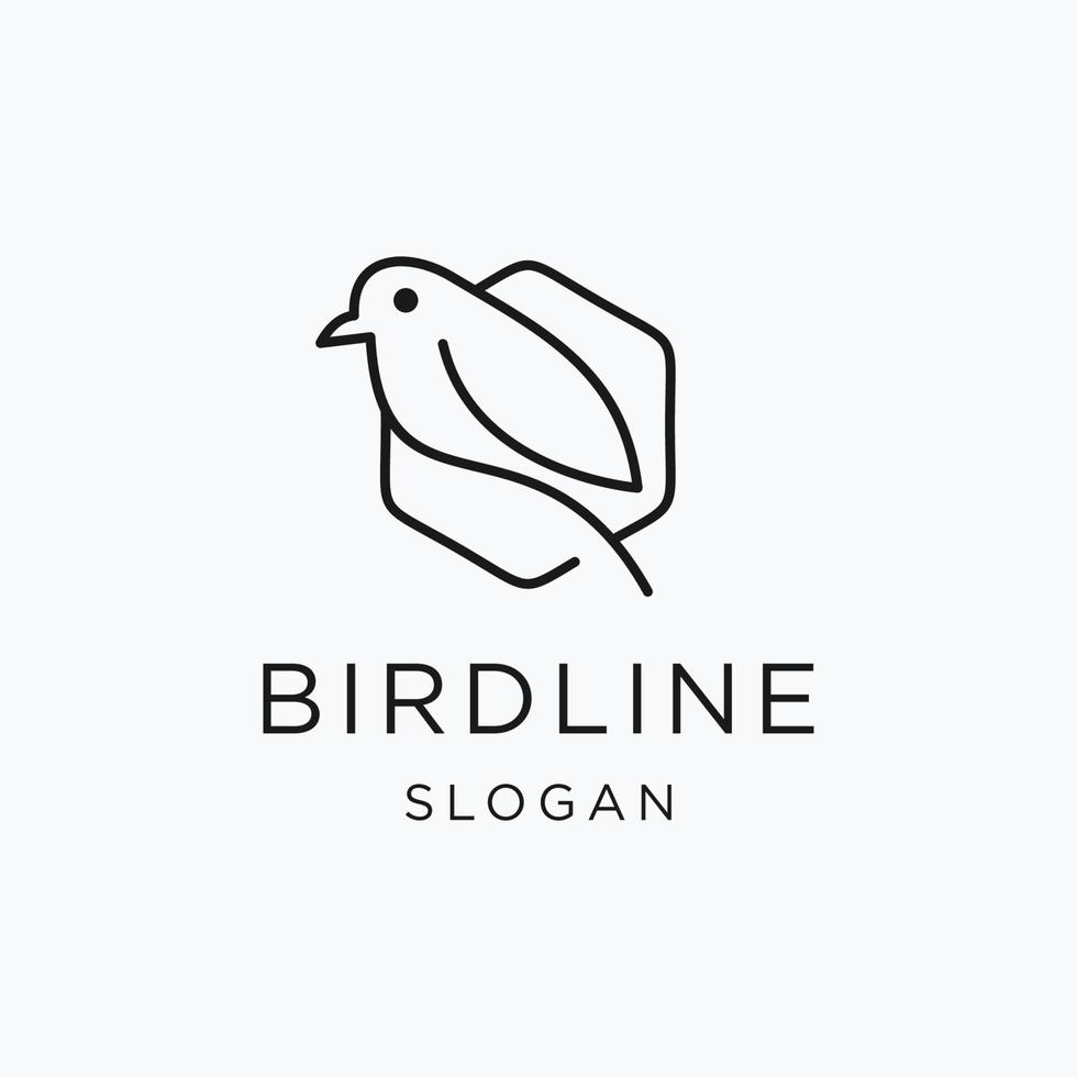 Bird Logo design with Line Art On White Backround vector