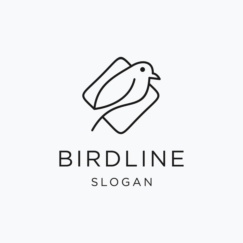 Bird Logo design with Line Art On White Backround vector