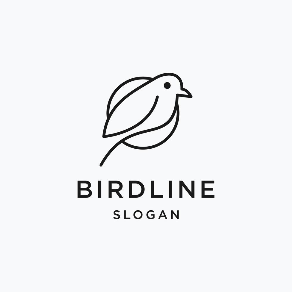 Bird Logo design with Line Art On White Backround 12869233 Vector Art ...