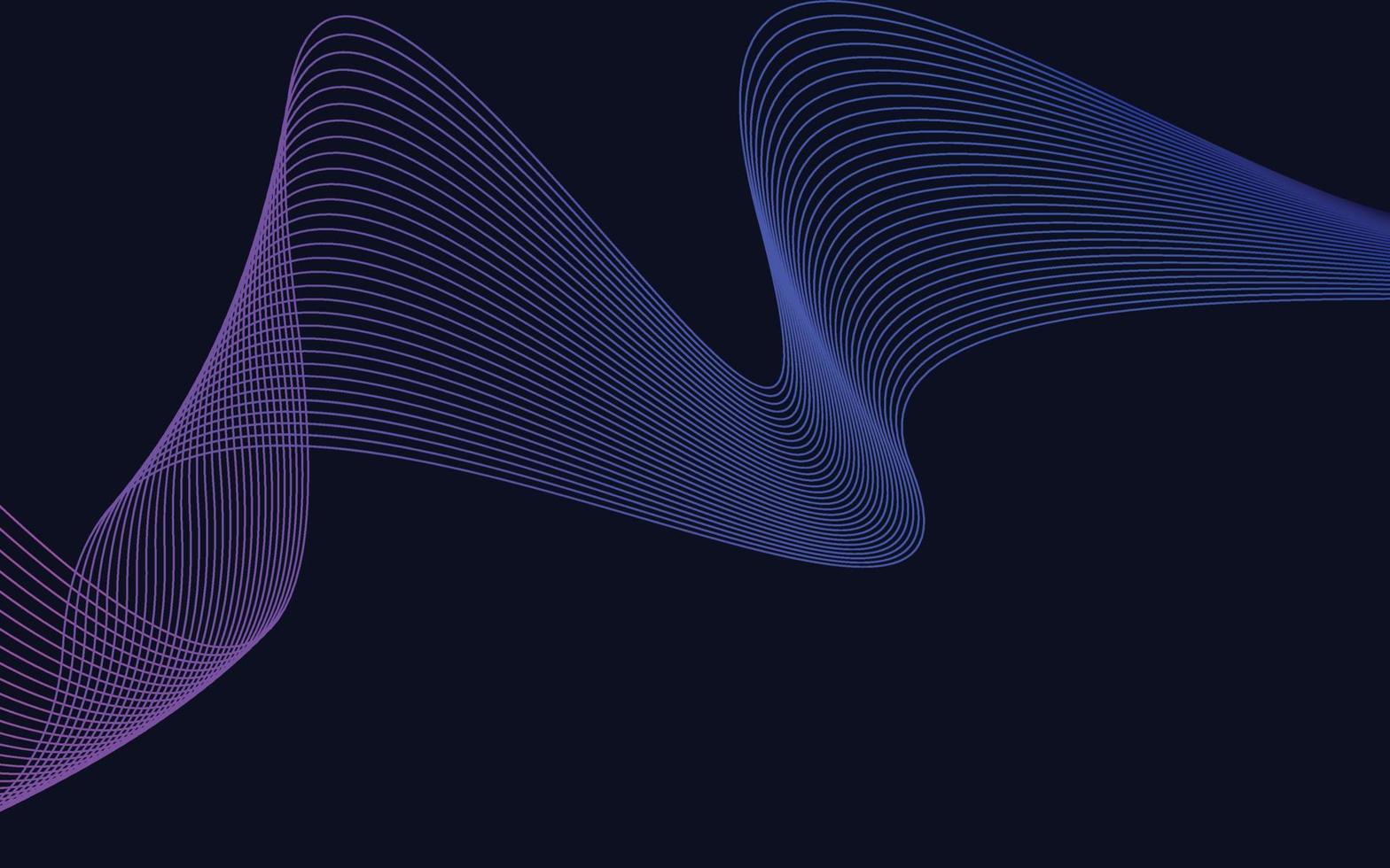 Wave with shadow. Abstract blue lines on a background vector