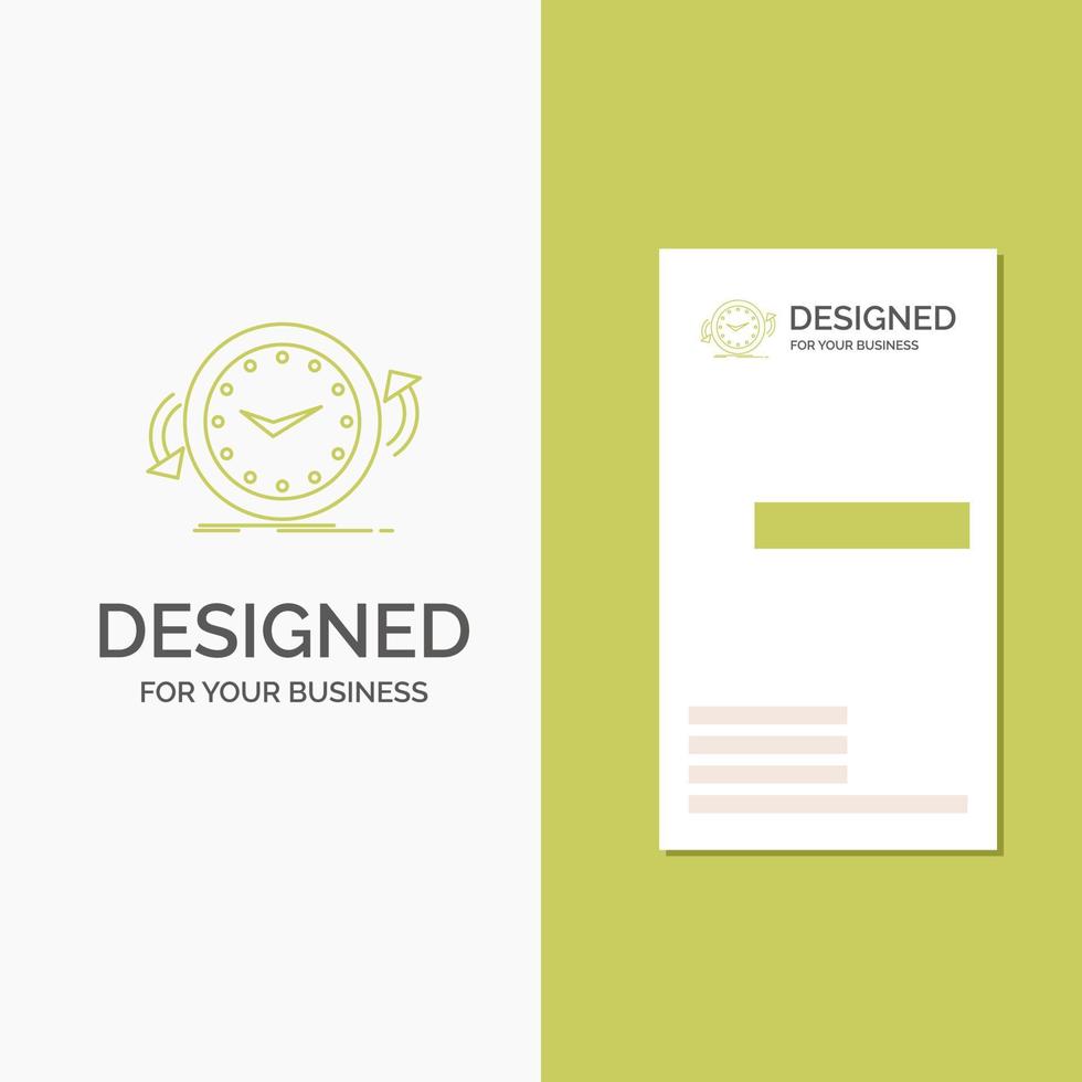 Business Logo for Backup. clock. clockwise. counter. time. Vertical Green Business .Visiting Card template. Creative background vector illustration