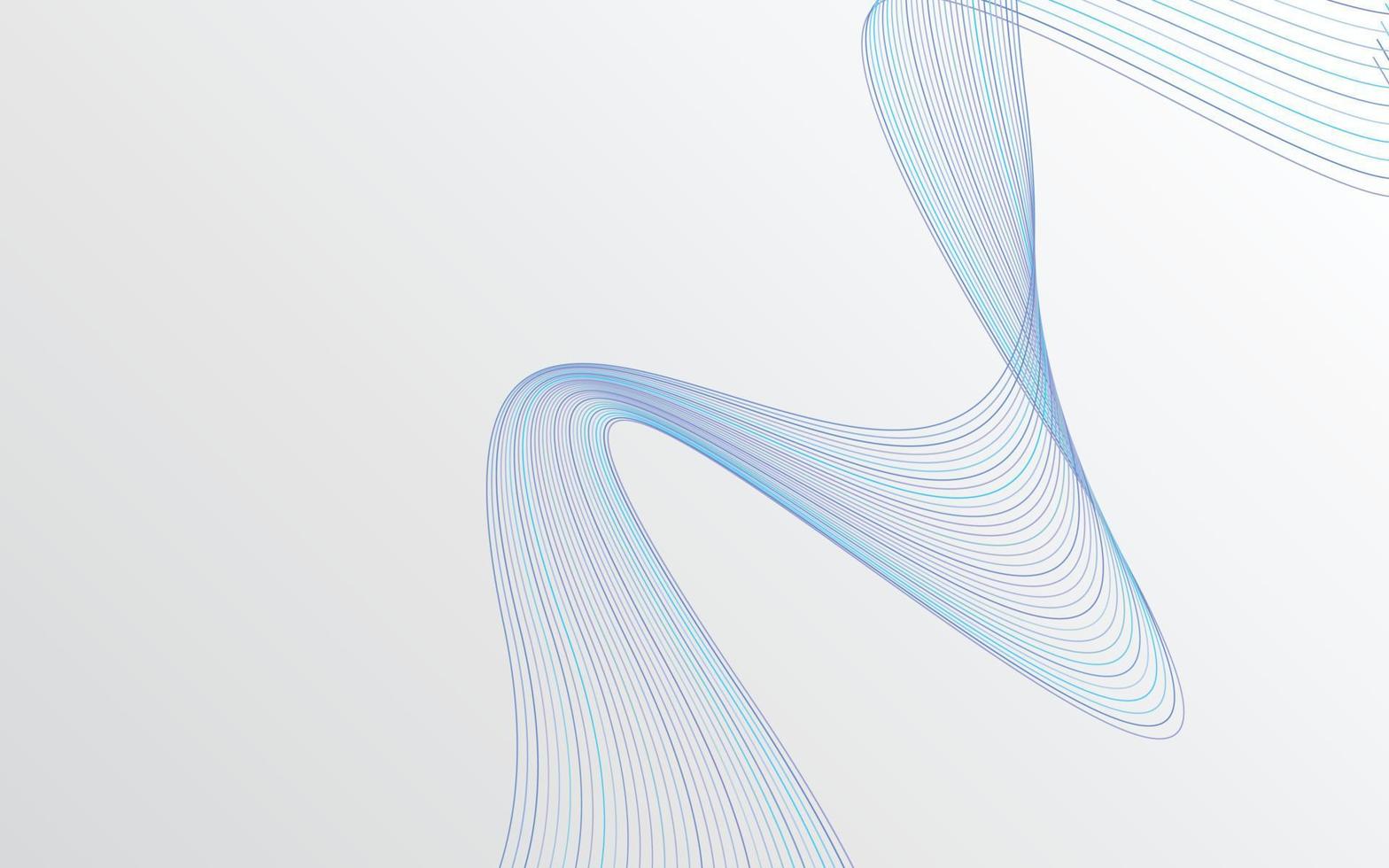 Wave with shadow. Abstract blue lines on a background vector