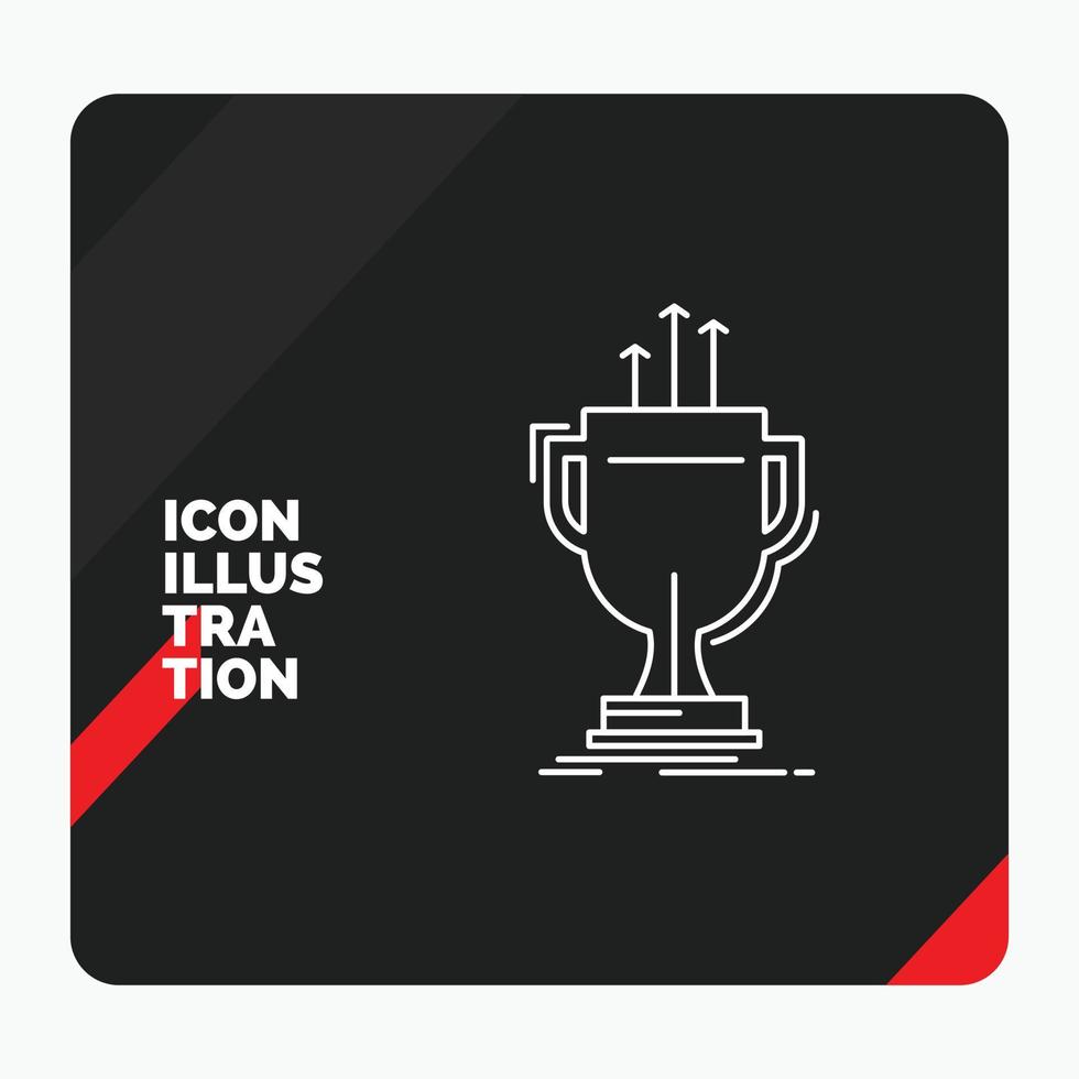 fondo de presentación creativa rojo y negro para el premio. competitivo. taza. borde. icono de línea de premio vector