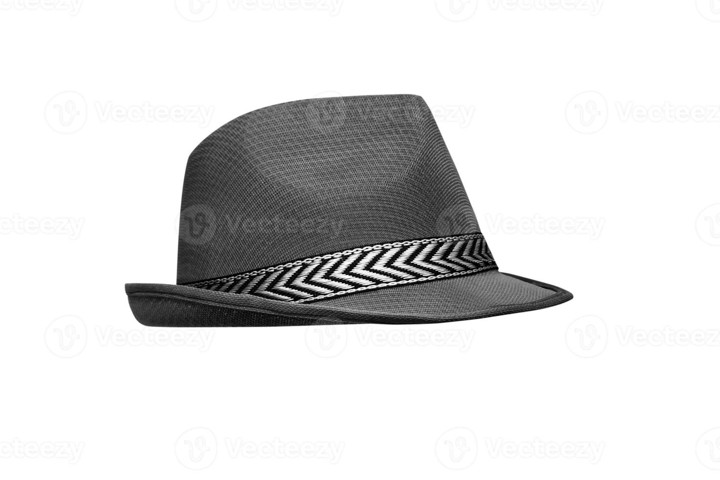 straw hat for travel isolated on a white background photo