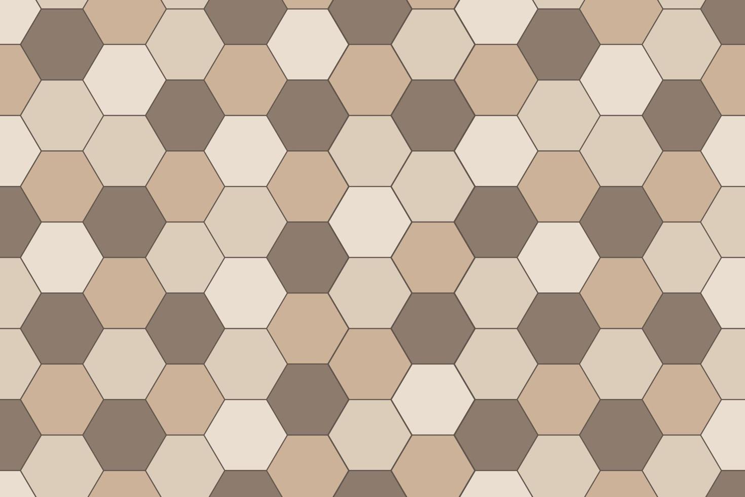 decoración de paredes o suelos hexagonales de baldosas cerámicas, patrón sin costuras de ladrillo de mosaico beige para el fondo. ilustración vectorial vector