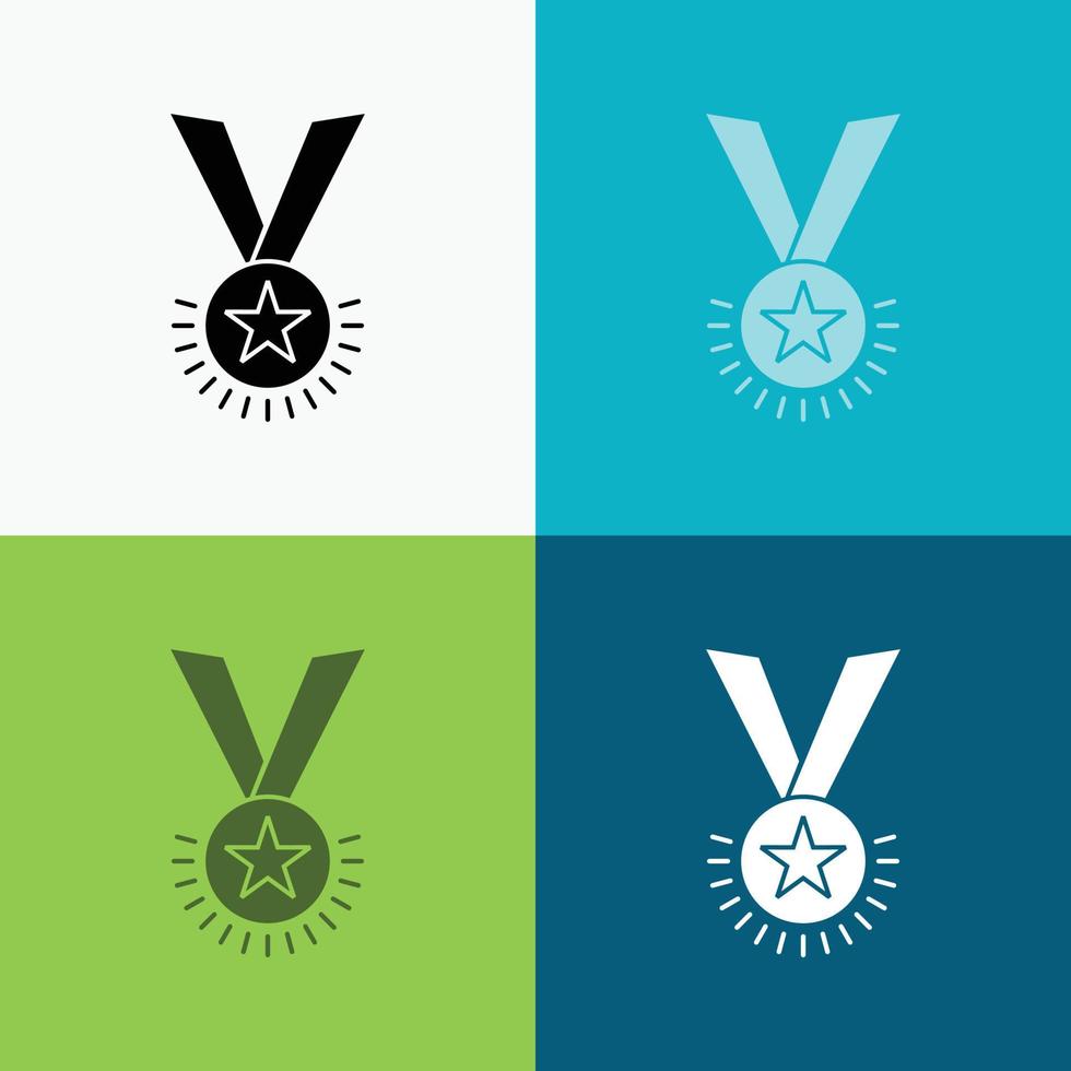 Award. honor. medal. rank. reputation. ribbon Icon Over Various Background. glyph style design. designed for web and app. Eps 10 vector illustration