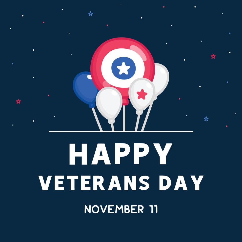 balloon arch in celebration for thank you Veterans Day kawaii doodle flat vector illustration Premium Vector