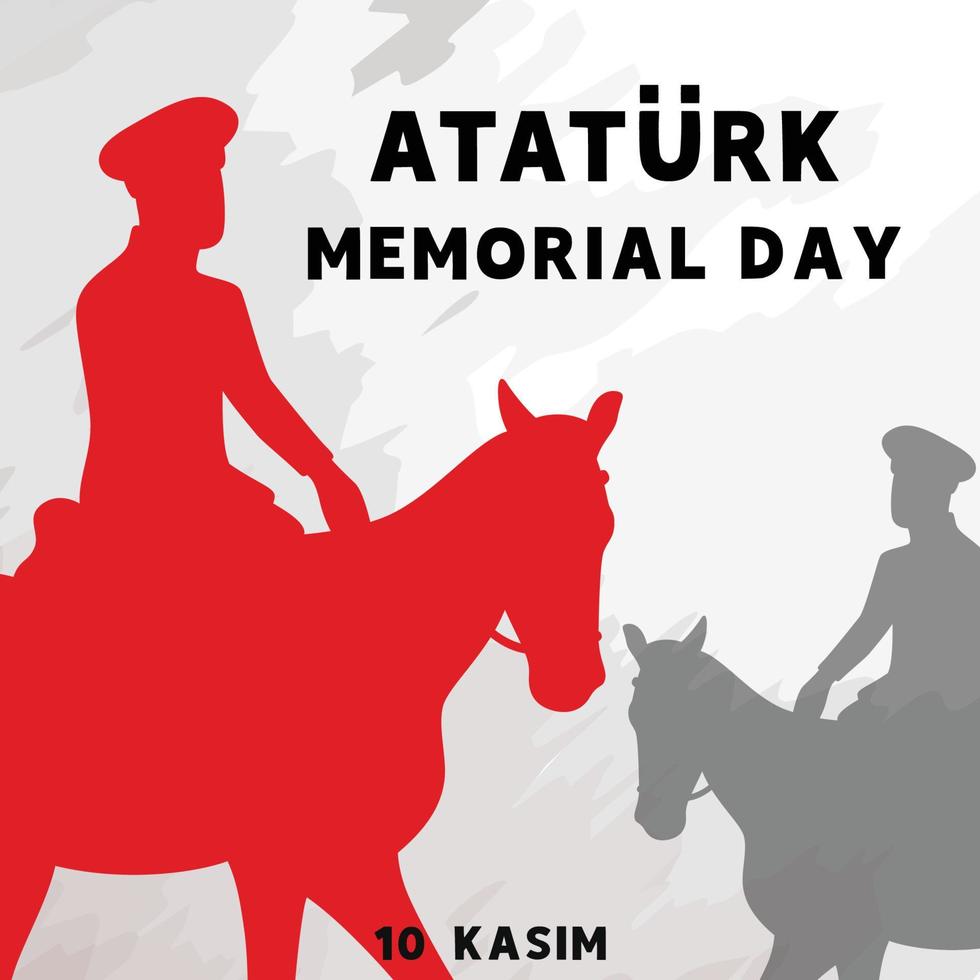 ataturk memorial day 10 kasim banner vector illustration