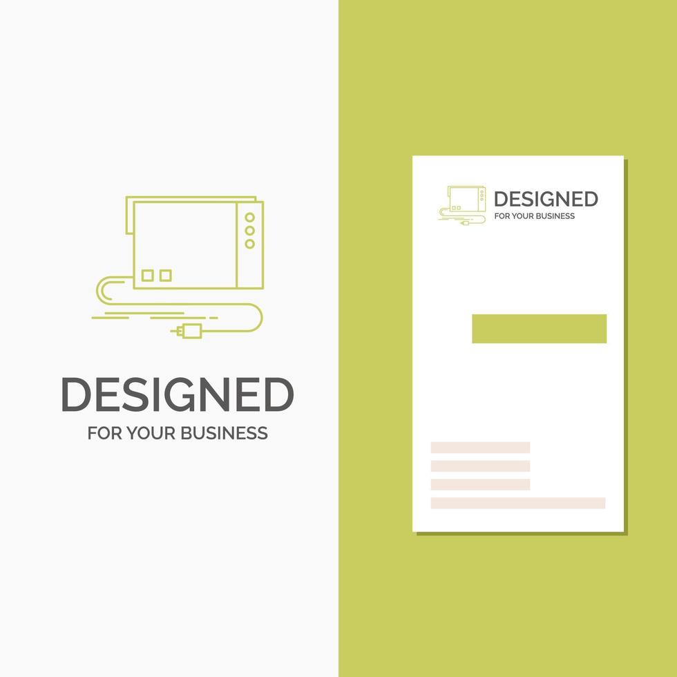 Business Logo for audio. card. external. interface. sound. Vertical Green Business .Visiting Card template. Creative background vector illustration