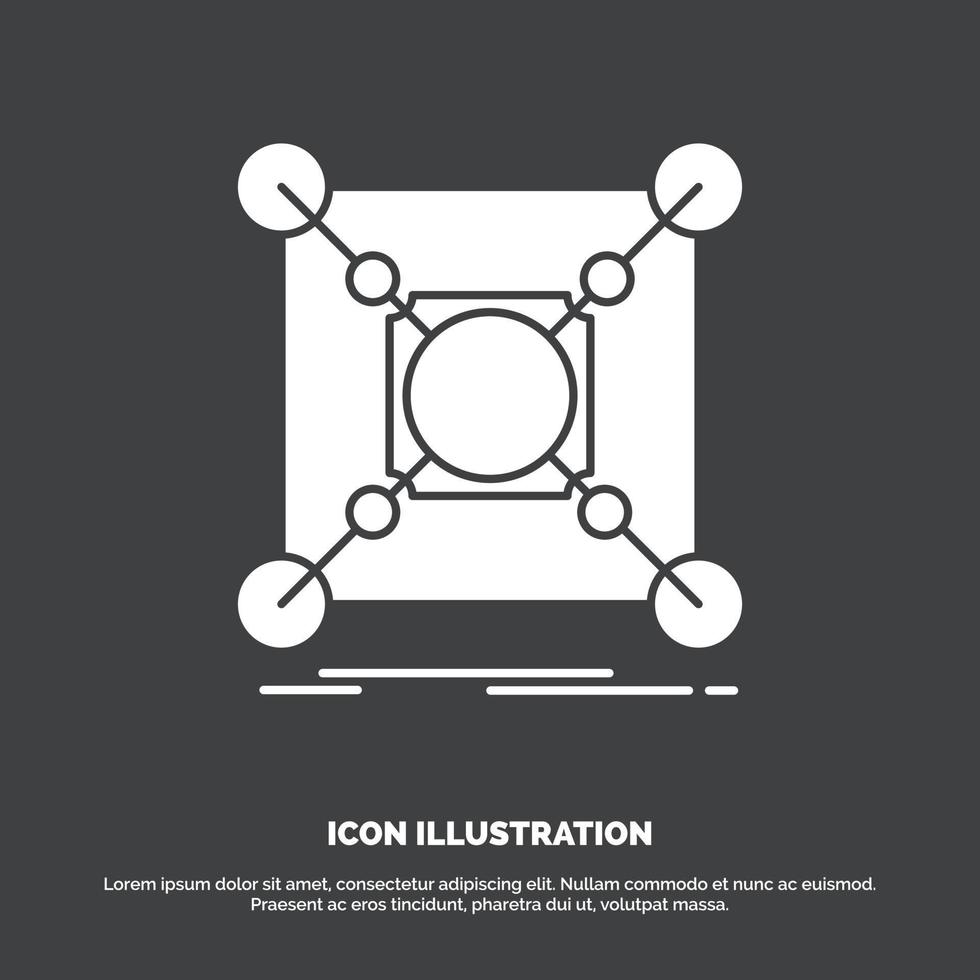 Base. center. connection. data. hub Icon. glyph vector symbol for UI and UX. website or mobile application