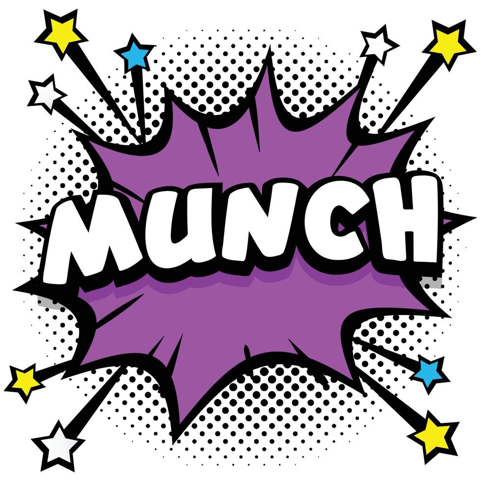 munch Pop art comic speech bubbles book sound effects vector
