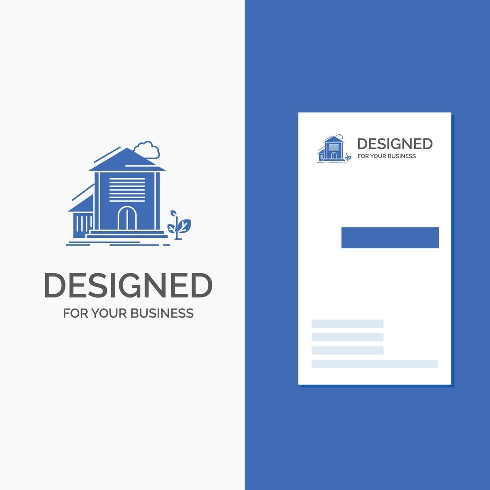 Business Logo for Home. house. Apartment. building. office. Vertical Blue Business .Visiting Card template. vector