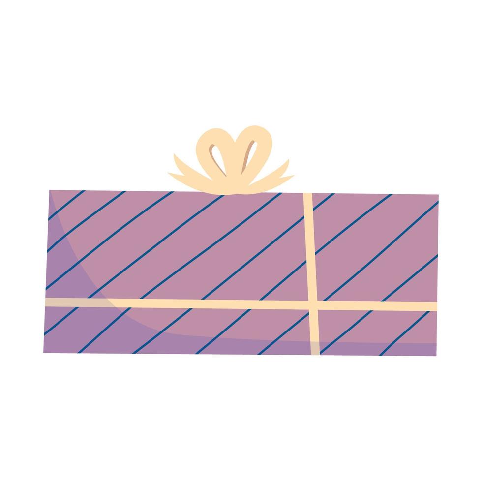 regalo de navidad presente sorpresa aislado. paquete para sorpresa navideña festiva. caja de navidad ilustración vectorial plana de dibujos animados. vector