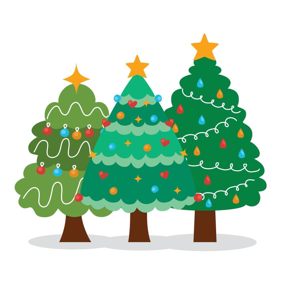 christmas three tree vector