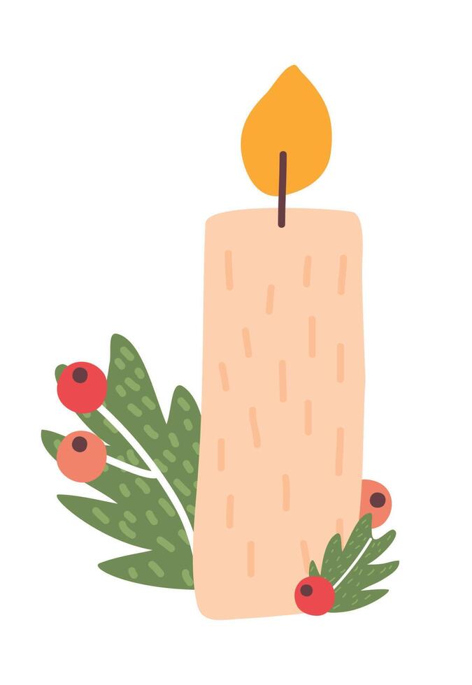 christmas candle light vector