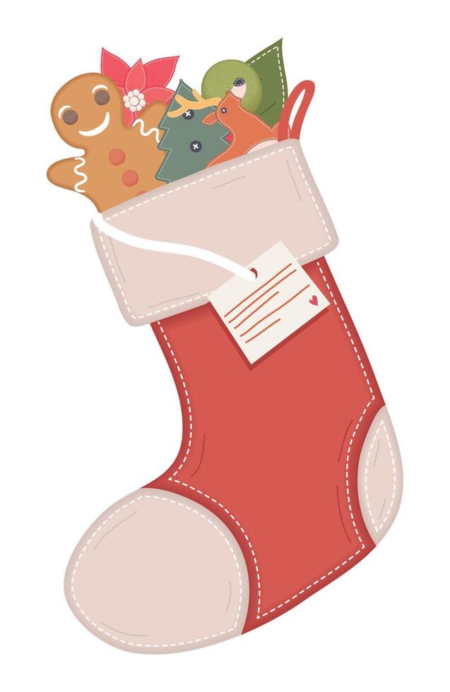 christmas sock with tags vector