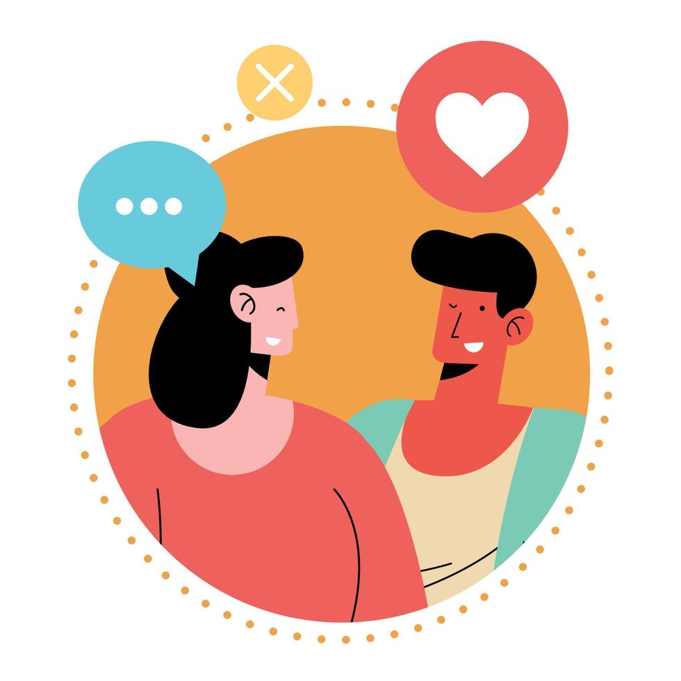 lovers couple speaking vector