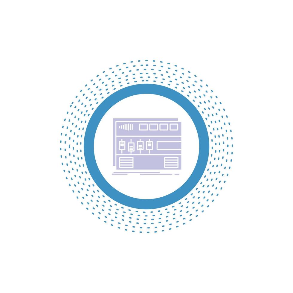 Audio. mastering. module. rackmount. sound Glyph Icon. Vector isolated illustration