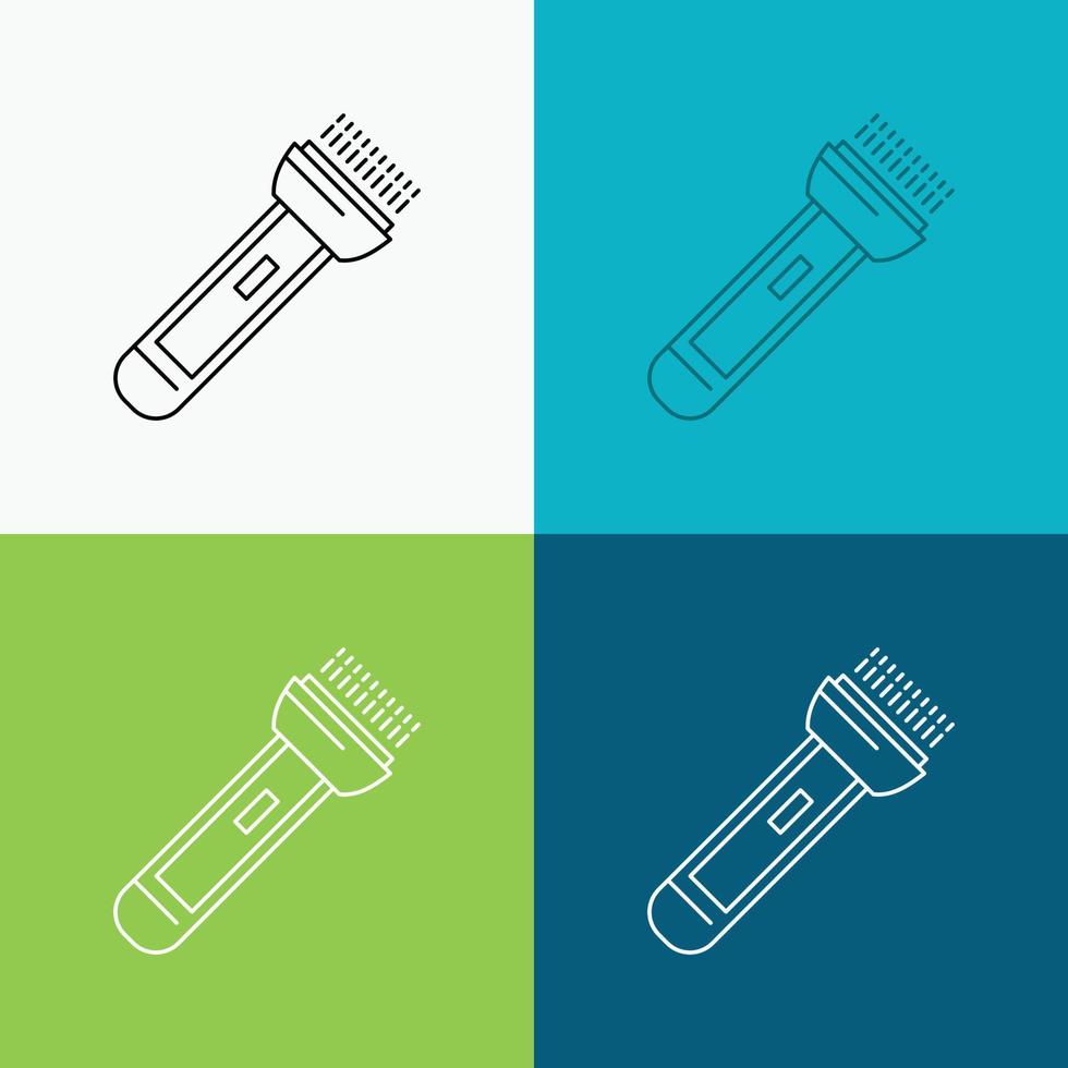 torch. light. flash. camping. hiking Icon Over Various Background. Line style design. designed for web and app. Eps 10 vector illustration
