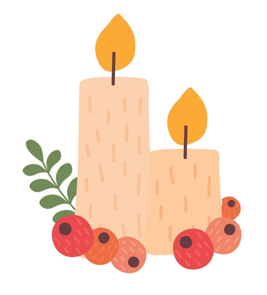 candles and seeds christmas vector