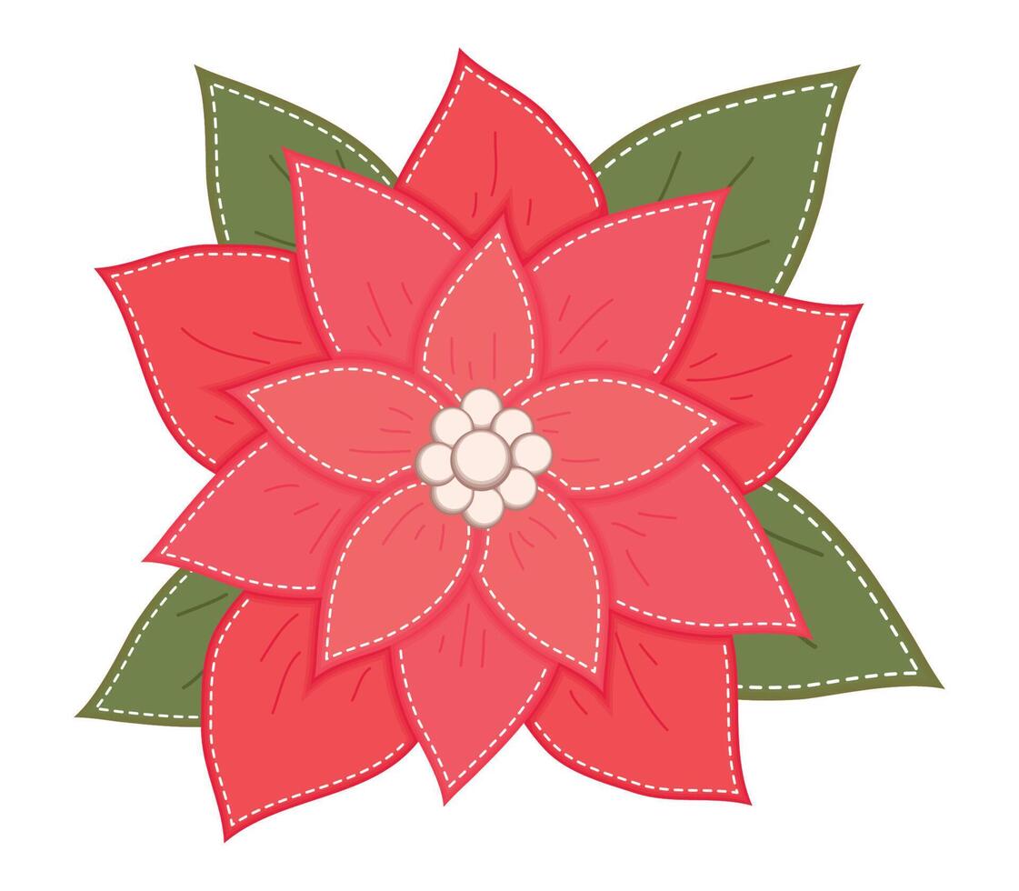 flower and leafs christmas vector