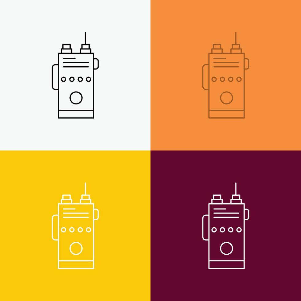 walkie. talkie. communication. radio. camping Icon Over Various Background. Line style design. designed for web and app. Eps 10 vector illustration
