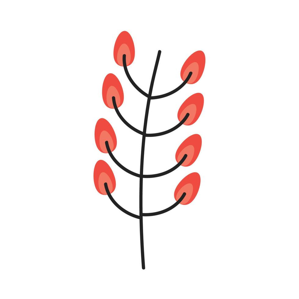 branch with seeds nature icon vector