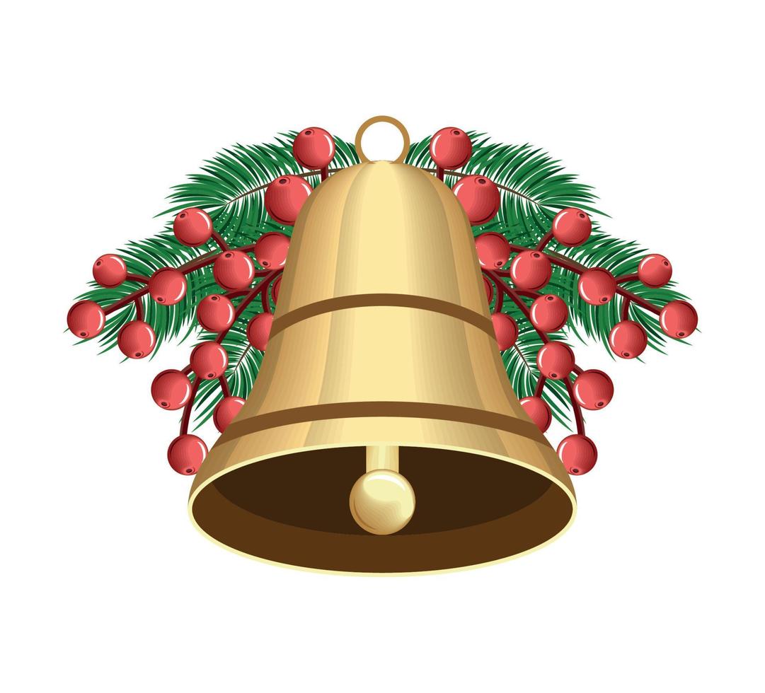 campana de navidad dorada vector