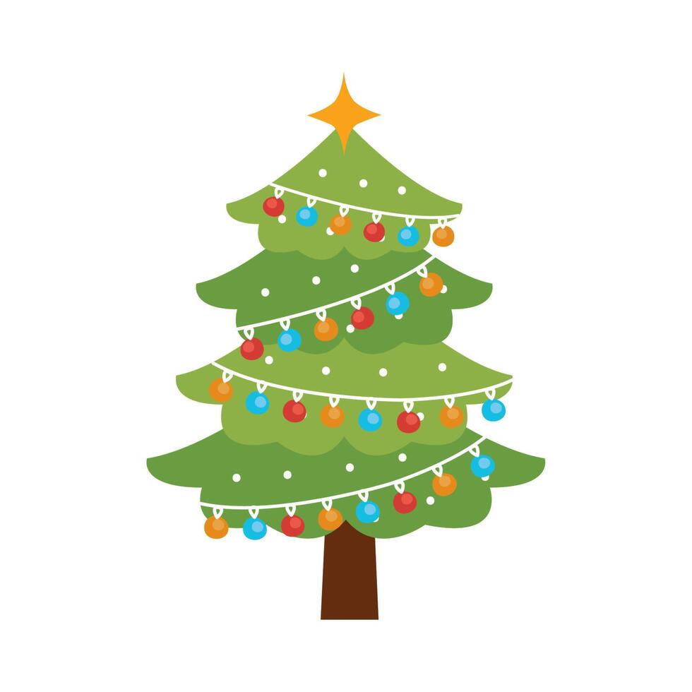 christmas tree with bulbs vector