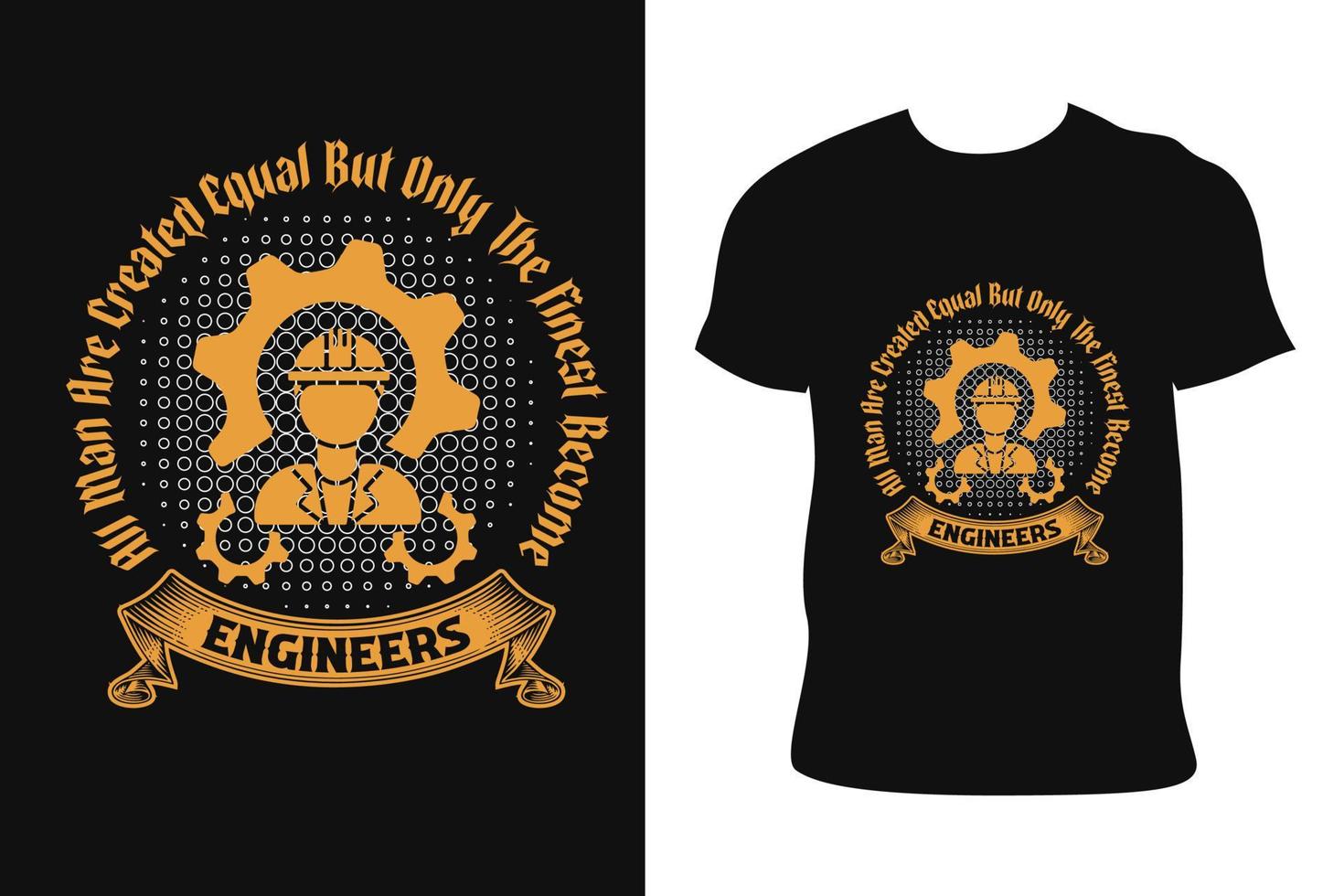 diseño de camisetas de ingenieros. camiseta de ingenieros. vector libre de camiseta de ingeniero.