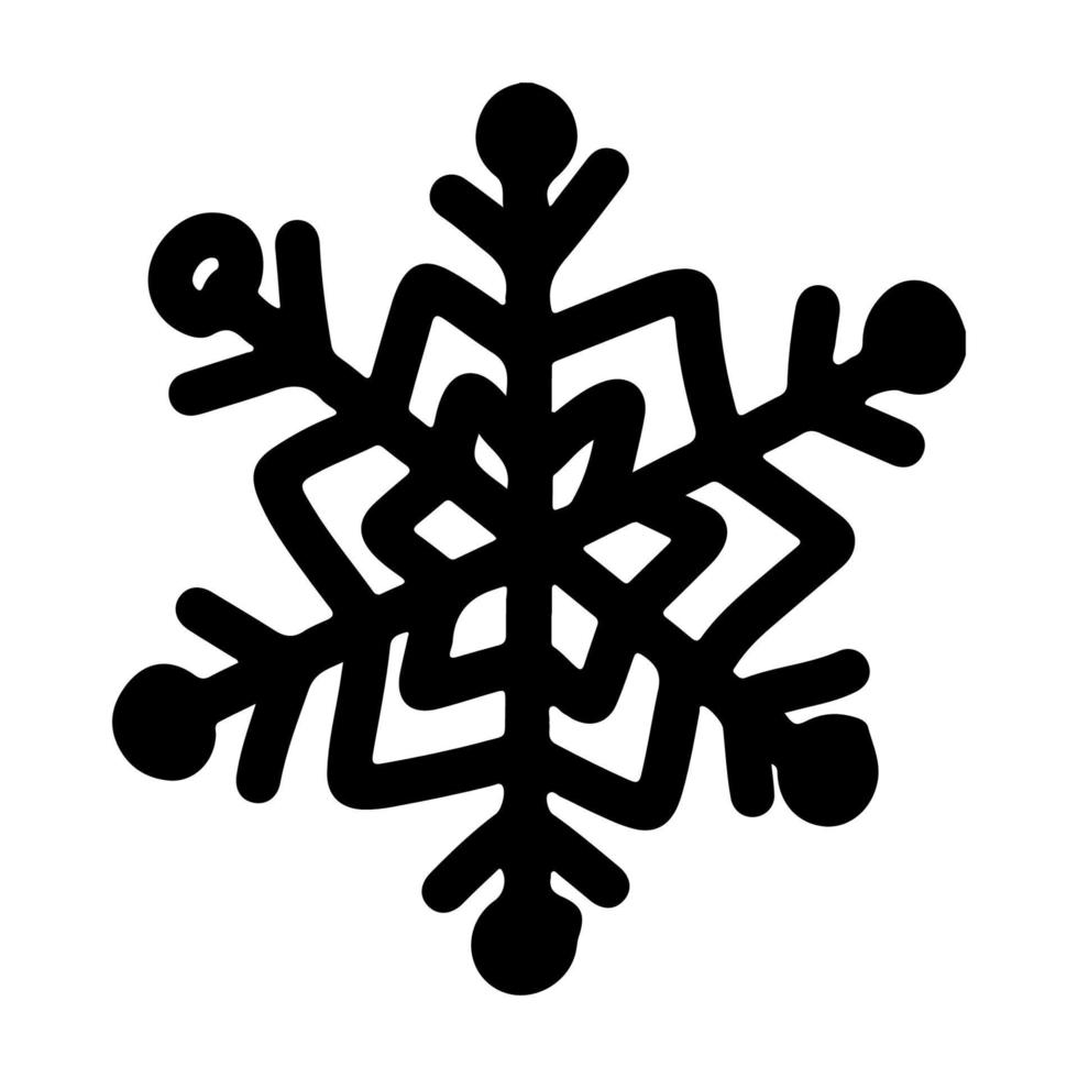iconos de copos de nieve dibujados a mano sobre fondo blanco para el diseño de decoración. garabato ilustración vectorial. elementos de invierno para navidad y año nuevo vector