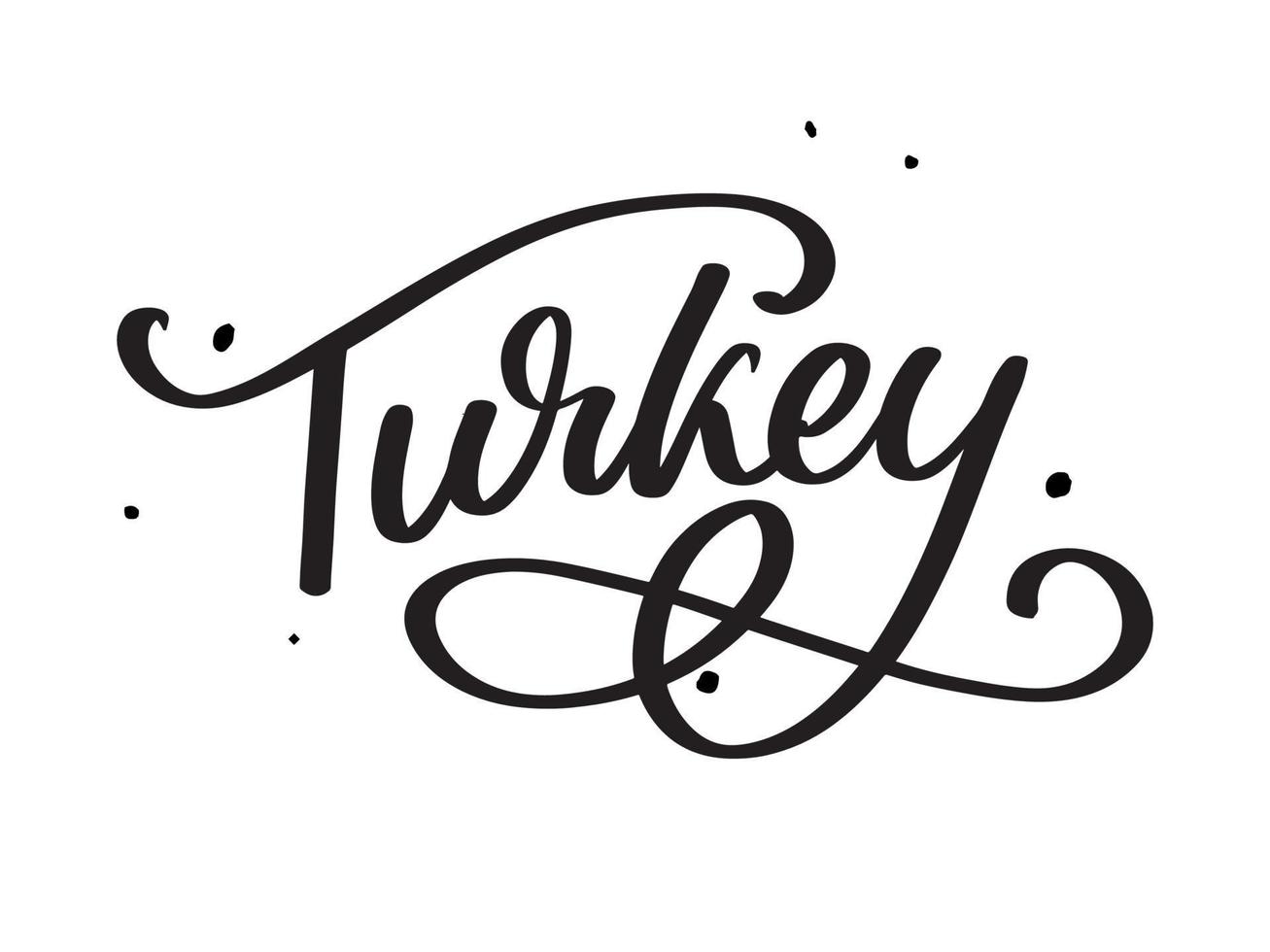 Turkey Lettering. Handwritten name of the country. Vector design template.