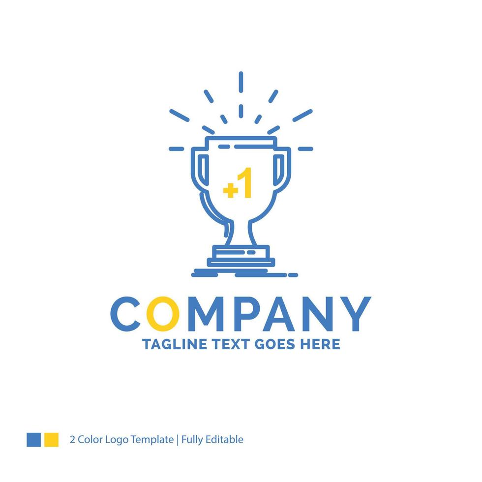 award. trophy. win. prize. first Blue Yellow Business Logo template. Creative Design Template Place for Tagline. vector