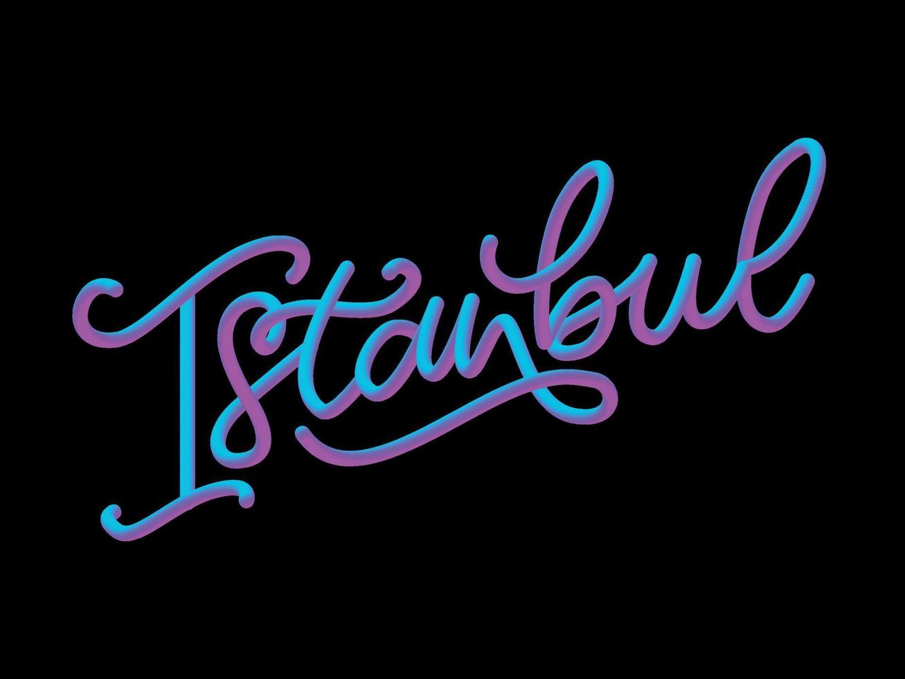 Estanbul. letras a mano. logotipo vectorial de estambul en color negro con gaviotas sobre fondo blanco. productos de recuerdo, emblema de pancarta, blog de viajes en redes sociales, folleto, volante. ilustración digital. vector