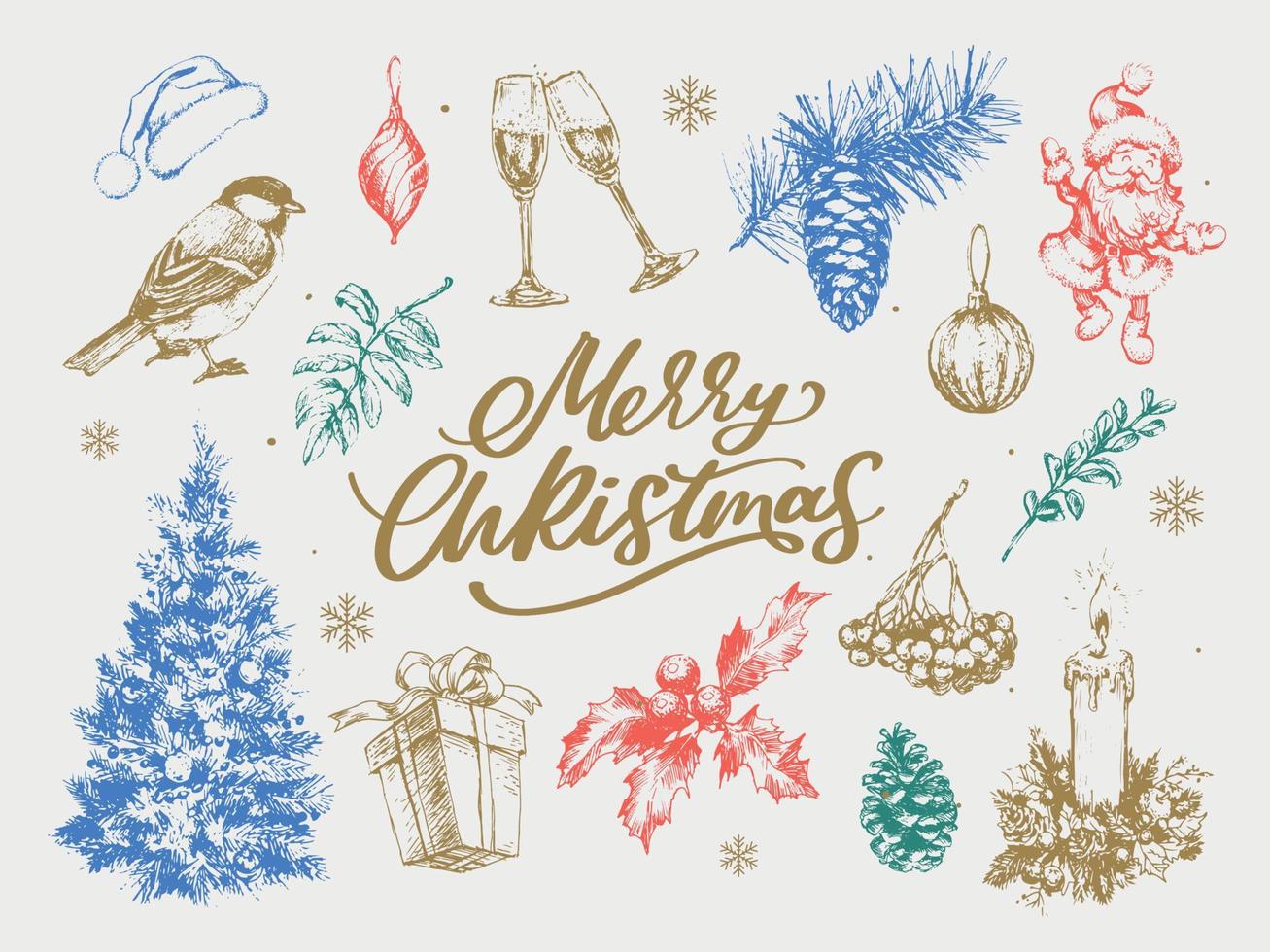 2023 new year russia letter set, great design for any purposes. Hand drawn background. Isolated vector. Hand drawn style. Traditional design. Holiday greeting card. vector