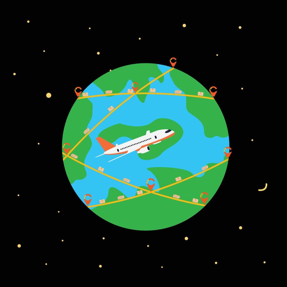 Airplane vector illustration, travel logo design. Passenger plane icon.