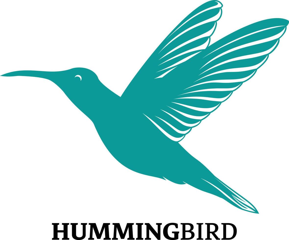 Hummingbird logo design. Vector illustration of flying bird. Hummingbird logo vector template.